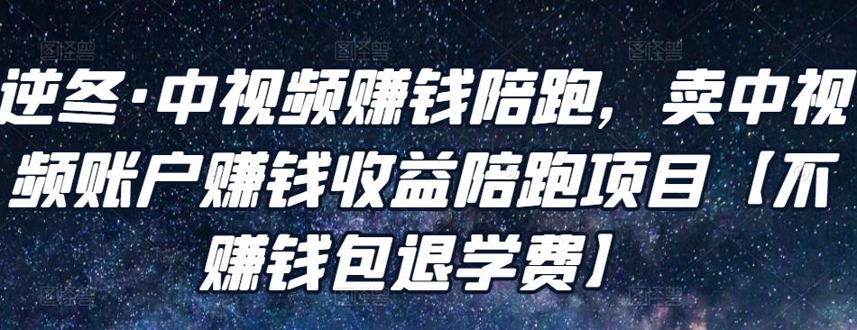 逆冬·中视频赚钱陪跑，卖中视频账户赚钱收益陪跑项目