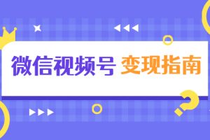 微信视频号变现指南：独家养号技术+视频制作+快速上热门+提高转化