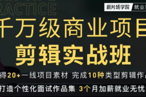 新片场学院千万级商业项目剪辑实战班，做剪辑不在业余（教程+素材）